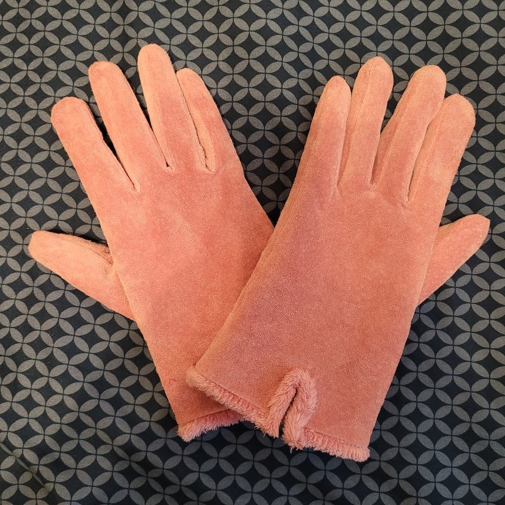 LAST CHANCE! Pink Fur Lined Genuine Leather Women's Gloves